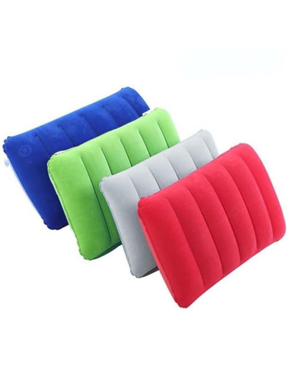 4Pack Ultralight Inflatable Travel Air Pillow Small Squared Flocked Fabric